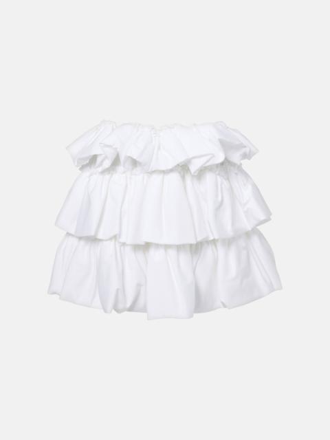 Tiered cotton miniskirt