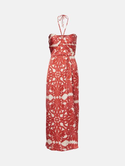 Collina printed satin midi dress