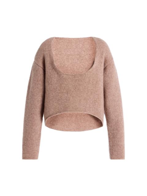 Reversible Round Wool-Blend Sweater neutral