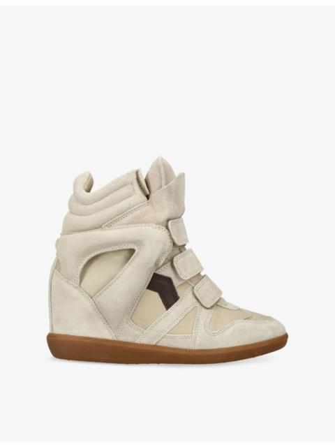 Bekett Leather and Suede High-Top Trainers
