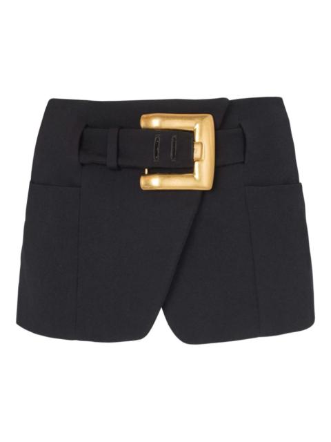 belted-waist mini skirt