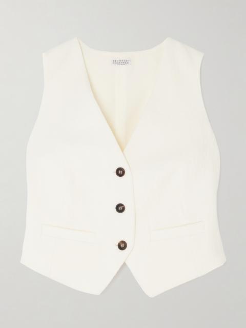 Cotton-blend Tweed Vest