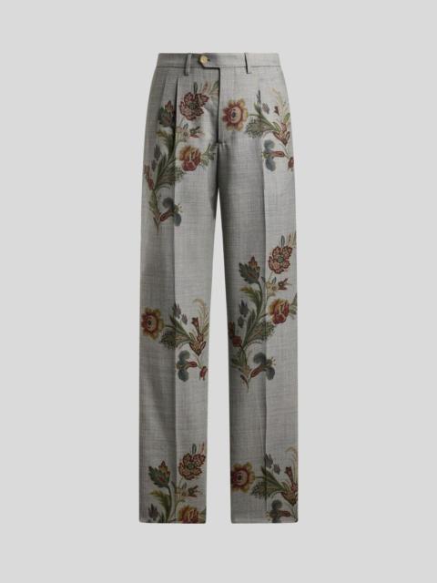 PRINTED WOOL TROUSERS