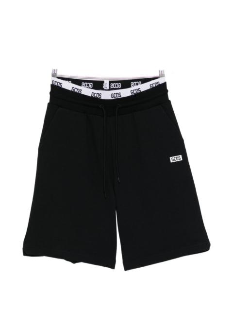 drawstring logo waistband track shorts