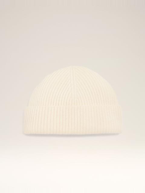 WHITE WOOL AMI LEATHER LABEL BEANIE
