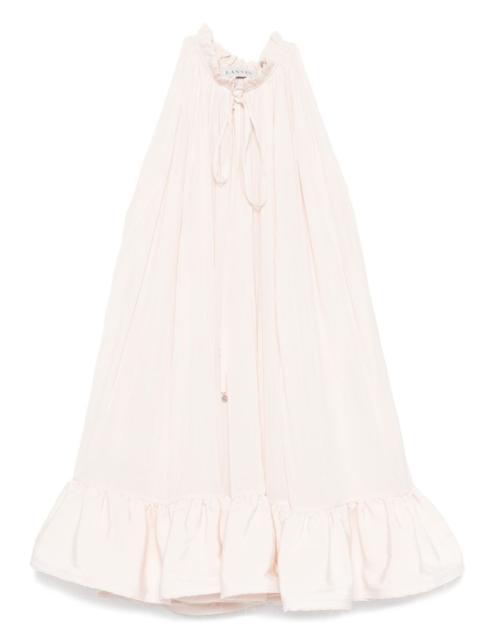 frill-neck ruffled mini dress