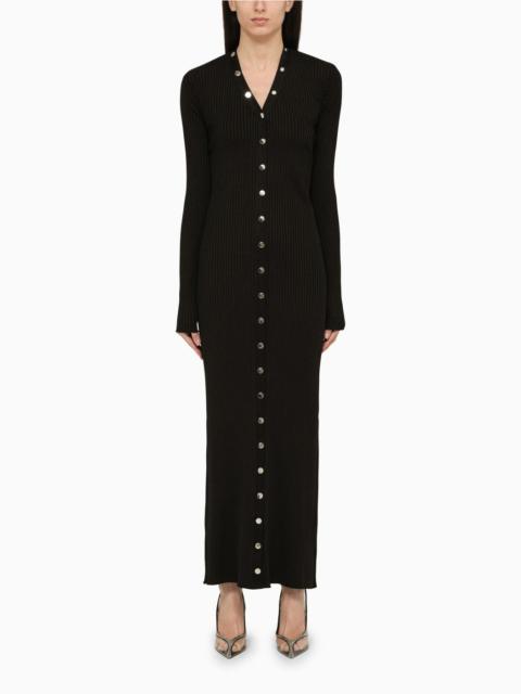 Black viscose long cardigan