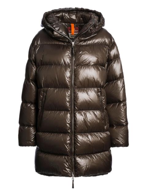 hooded quilted coat