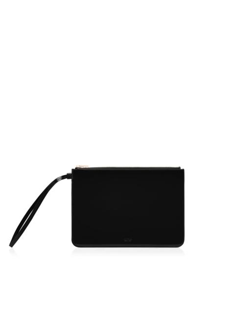 PATENT LEATHER BLADE ZIPPED WRISTLET POUCH