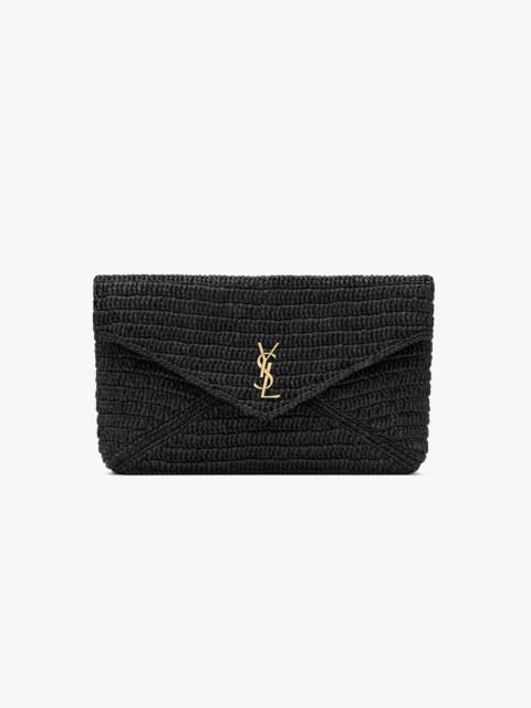 CASSANDRE LARGE ENVELOPE POUCH IN RAFFIA
