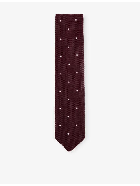 Punto spot-embroidered silk tie