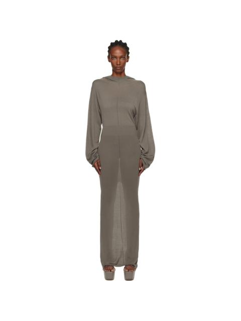 Gray Concordians Hooded Maxi Dress