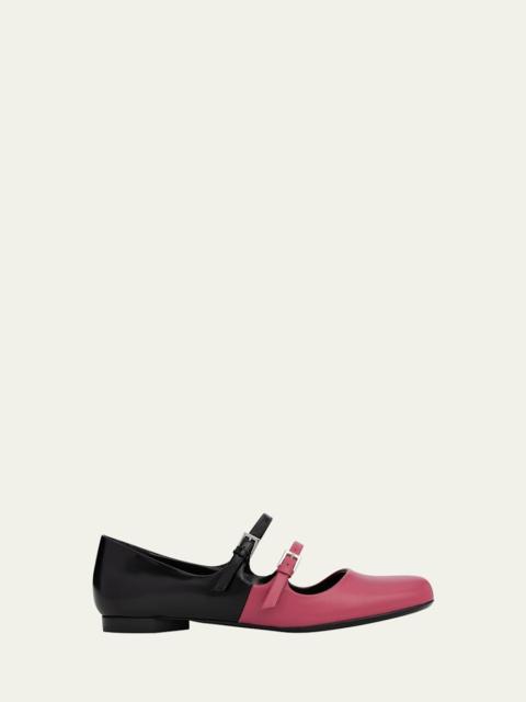 Duo Mary Jane Leather Ballerina Flats