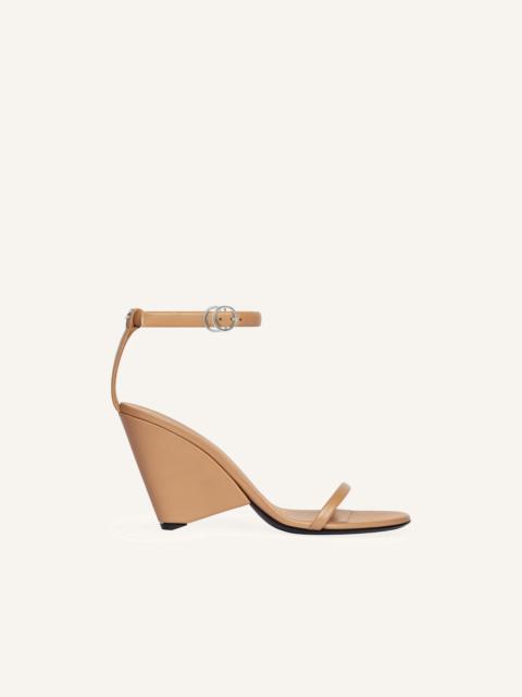 OBLIQUE LEATHER SANDALS