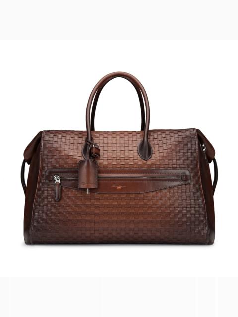 Dark brown leather weekend bag