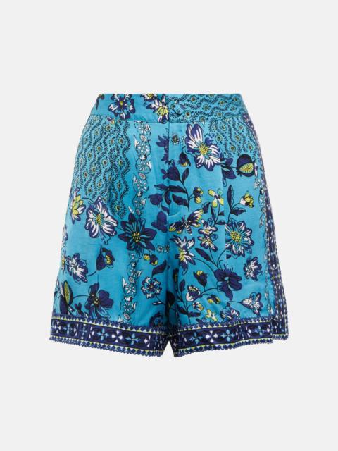 Isabelle floral satin shorts