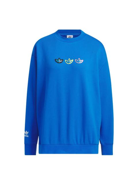 (WMNS) adidas Originals V-Day Crew Sweatshirt 'Blue' IK6859