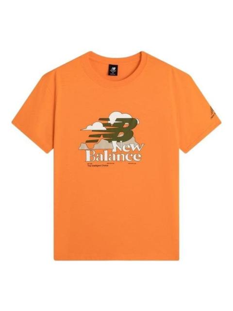 New Balance Logo Print Tee 'Orange Green' AMT22365-SKS