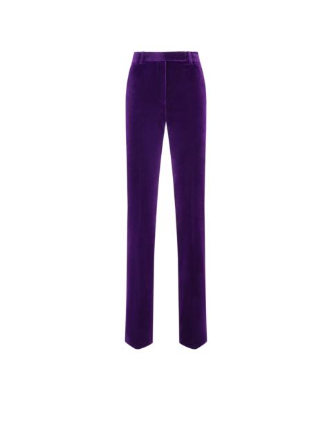 COTTON VELVET TAILORED STRAIGHT PANTS