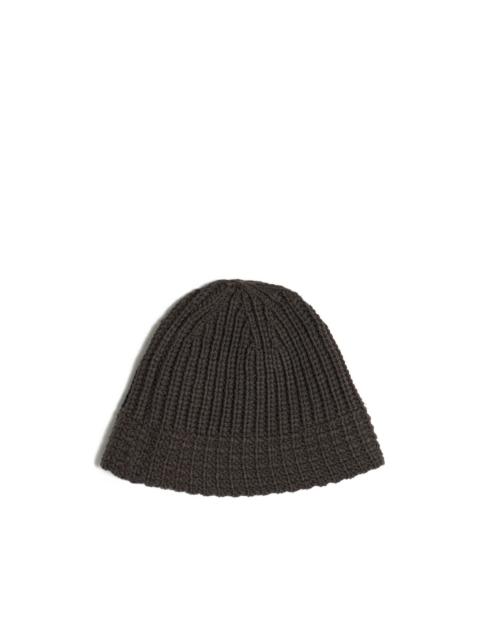 ribbed-knit wool beanie