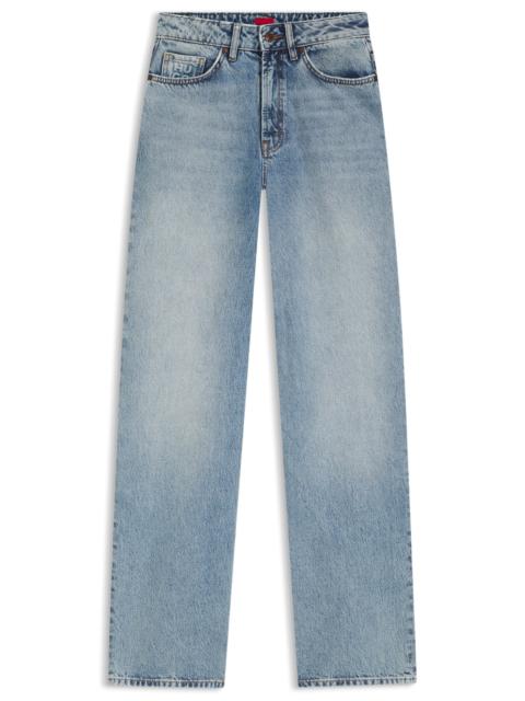 BLUE WIDE-LEG JEANS IN RIGID DENIM