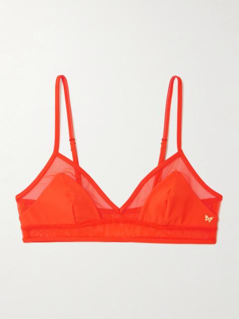 Peep Show Mesh-paneled Triangle Bikini Top