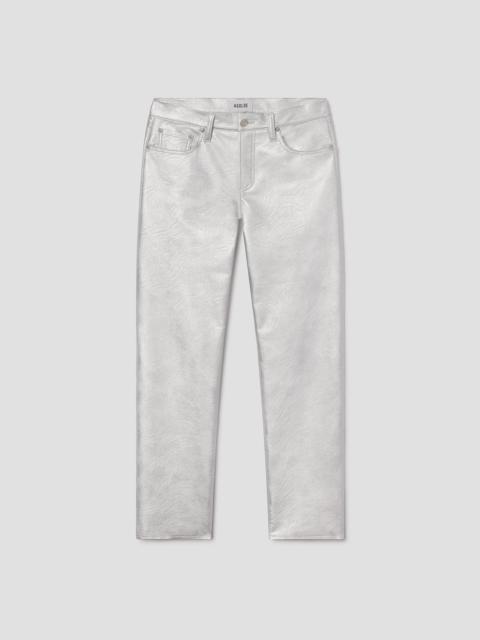 LOW RISE SLIM (RECYCLED LEATHER) IN SILVER