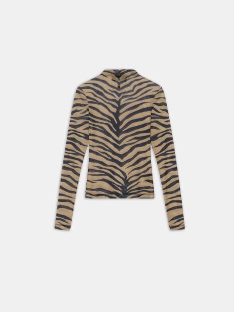 WOMEN'S ZEBRA LONG SLEEVE TOP