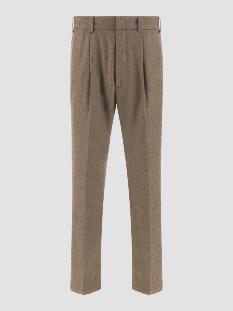 WIDE-LEG FLANNEL TROUSERS