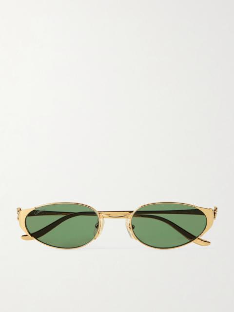 Panthère De Cartier Oval-frame Gold-tone Sunglasses