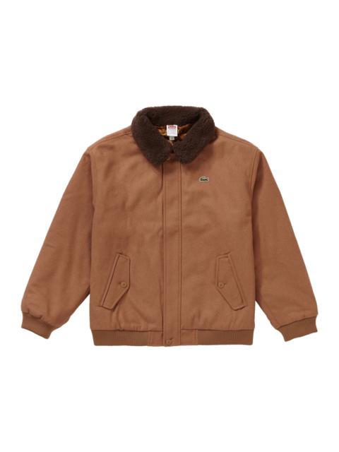 Supreme LACOSTE Wool Bomber Jacket Tan