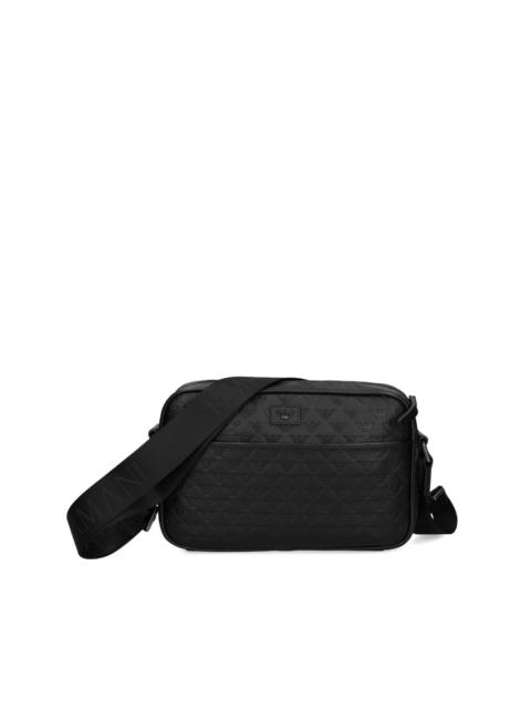 logo-debossed messenger bag