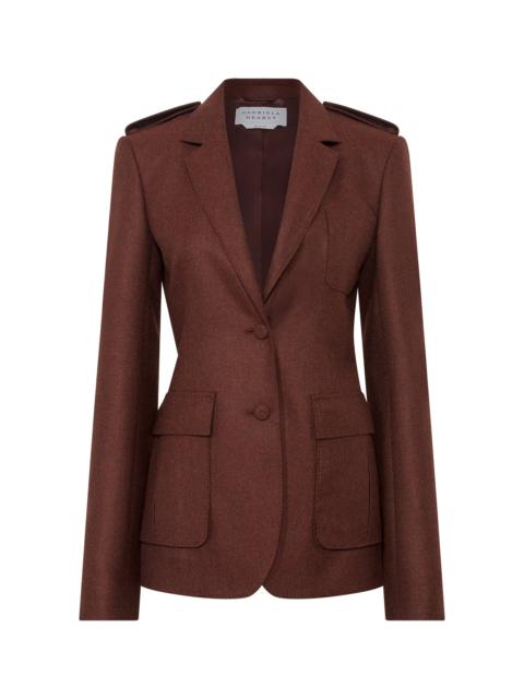 Louisa Blazer in Burnt Sienna Wool Cashmere Flannel