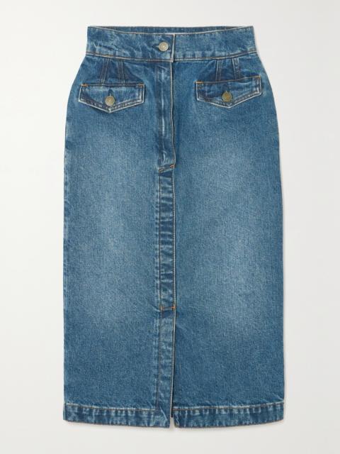 + Net Sustain Denim Midi Skirt