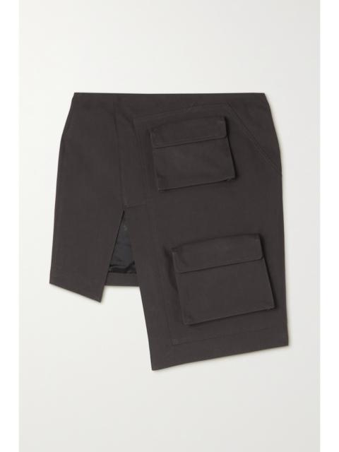 Asymmetric Cotton-blend Twill Mini Skirt