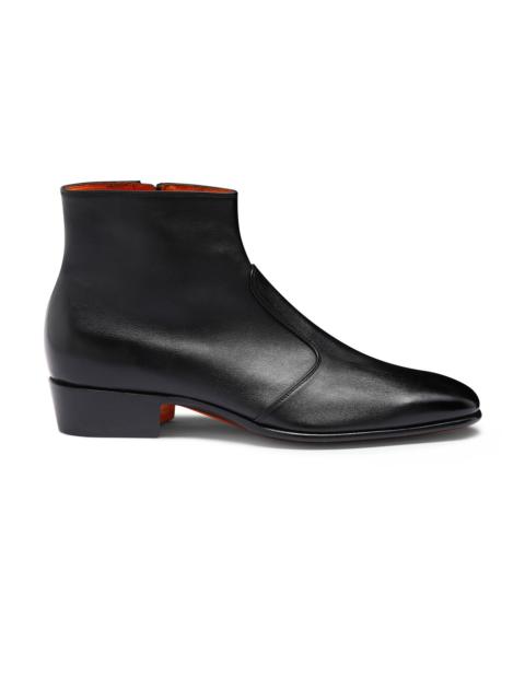 Men's black leather ankle boot
