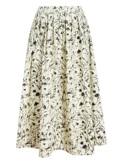 floral-print midi skirt