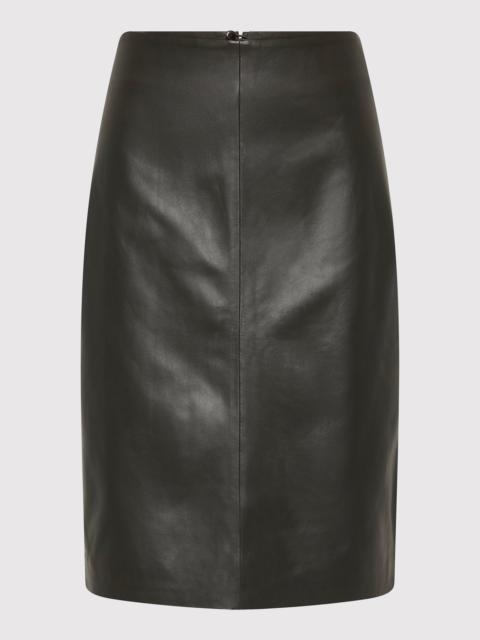 Leather Pencil Skirt - Khaki
