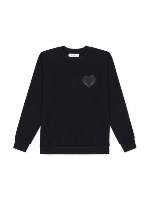 GLOSSY BLACK HEART SWEATSHIRT