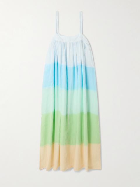 Eda Striped Cotton-gauze Midi Dress