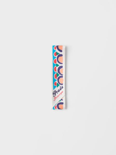 Printed silk twill skinny scarf