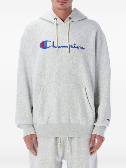 embroidered-logo hoodie