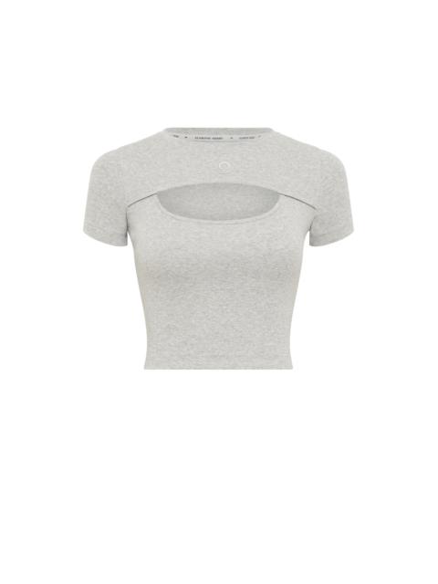 Moon Logo Ribbed Jersey Cut-Out T-Shirt