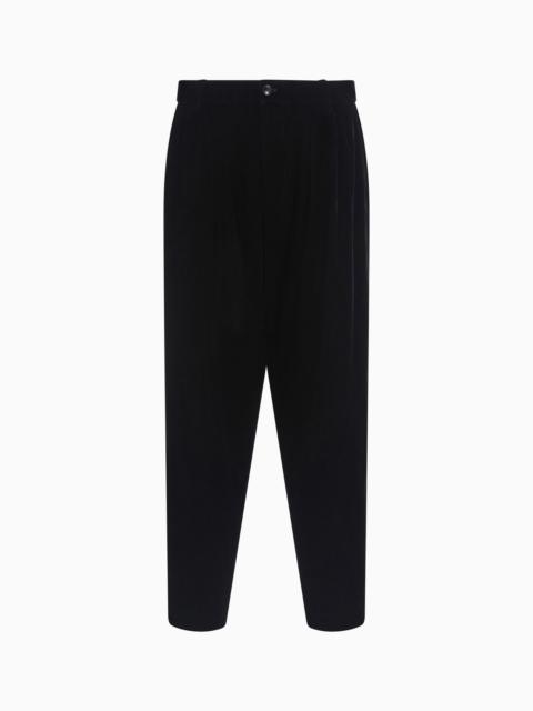 DOUBLE-DARTED VELVET TROUSERS