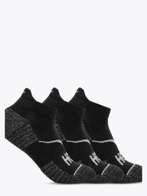 No-Show Run Sock 3-Pack in Black/Black/Black