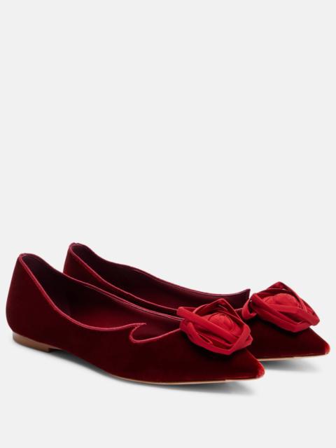 I Love Vivier Rose velvet ballet flats
