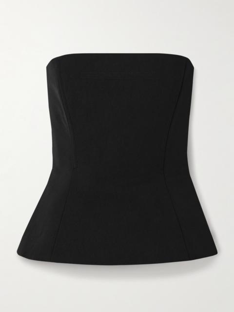 Strapless Paneled Twill Bustier Top