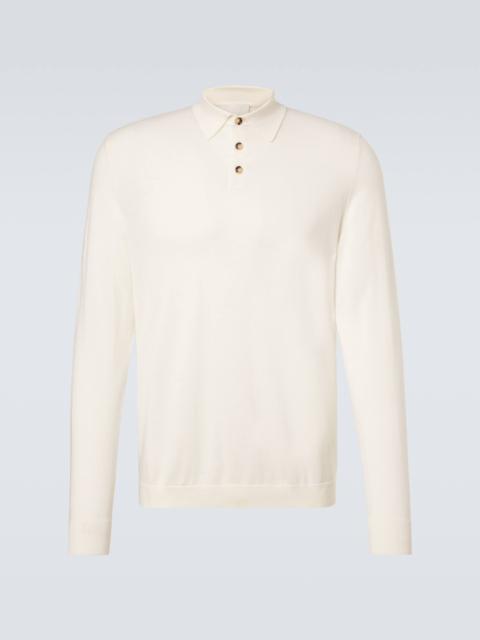 Virgin wool polo sweater