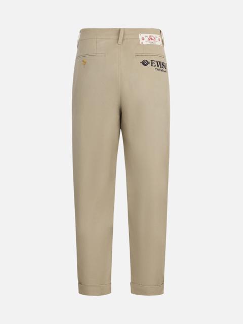 Wheel of Wisdom and Logo Embroidery Taper Chino