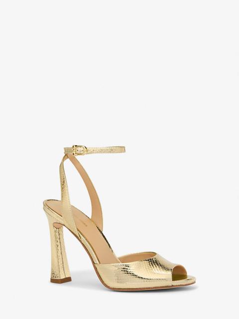 Rosie Metallic Snake Embossed Leather Sandal